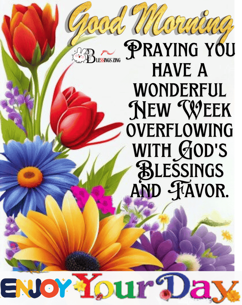 Heartfelt prayer for Monday morning with flowers